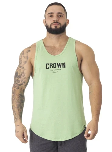 Regata Crown Tradicional Bodybuilder Verde Produto Regata Crown Tradicional Bodybuilder Verde