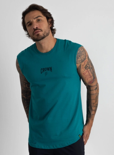 Produto Regata Crown Japonesa Treino Fofo Verde Petróleo