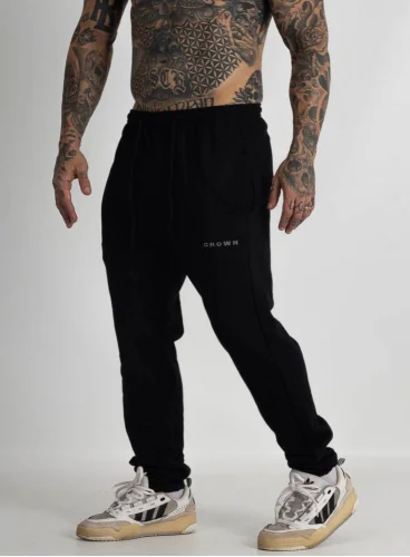 Calça Crown Training Moletom Slim Dark Preto