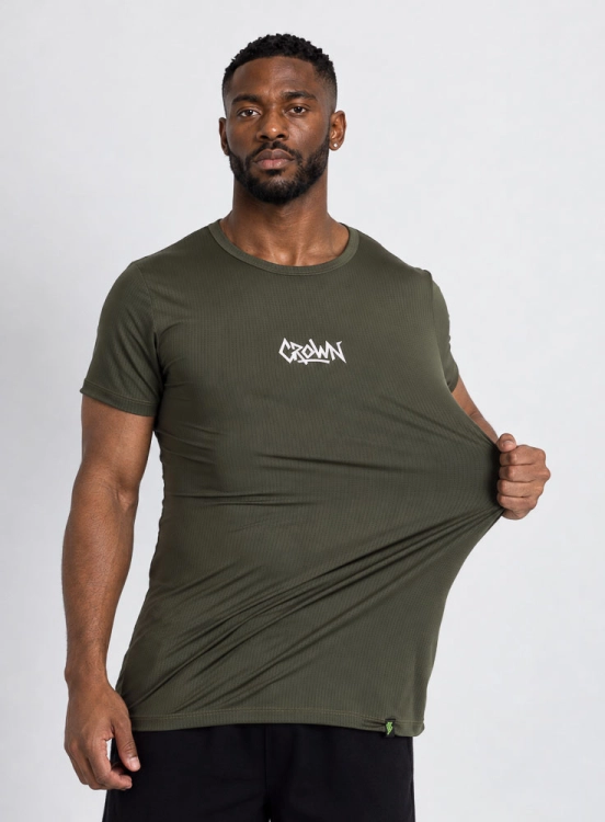 Produto Camiseta Crown Dry Fit Ice Graffs Verde Militar