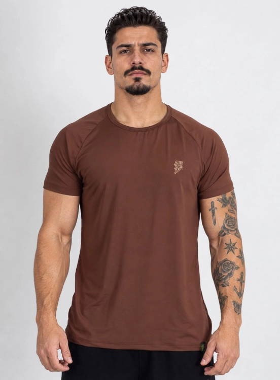 Camiseta Crown Dry Fit Lisa Marrom Produto Camiseta Crown Dry Fit Lisa Marrom
