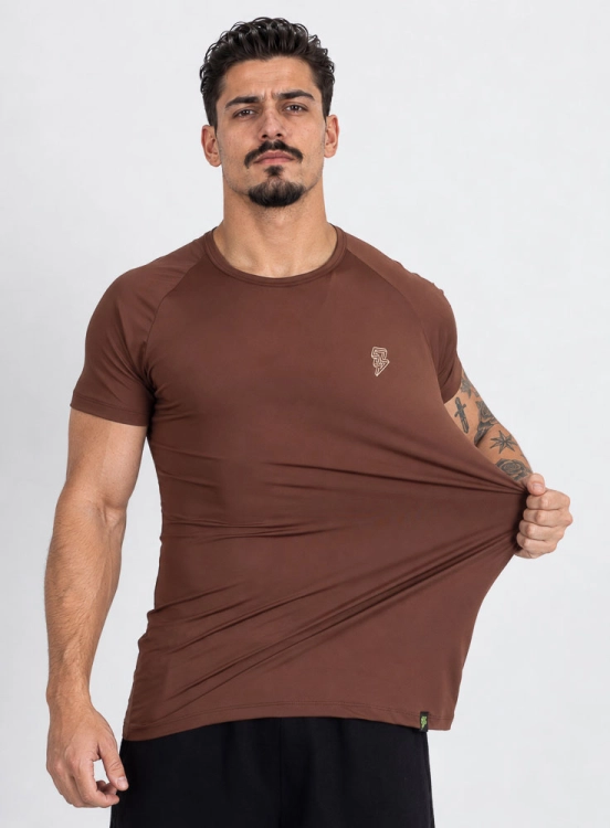 Camiseta Crown Dry Fit Lisa Marrom Produto Camiseta Crown Dry Fit Lisa Marrom