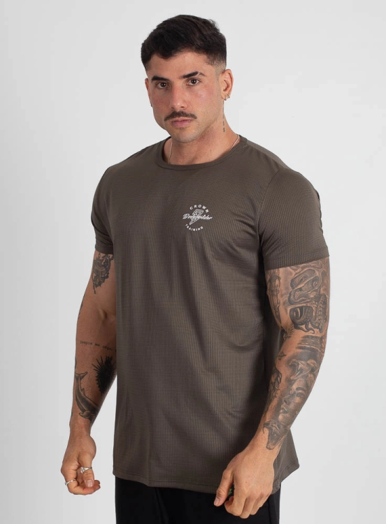 Camiseta Crown Polytech Bodybuilder Verde Musgo Produto Camiseta Crown Polytech Bodybuilder Verde Musgo