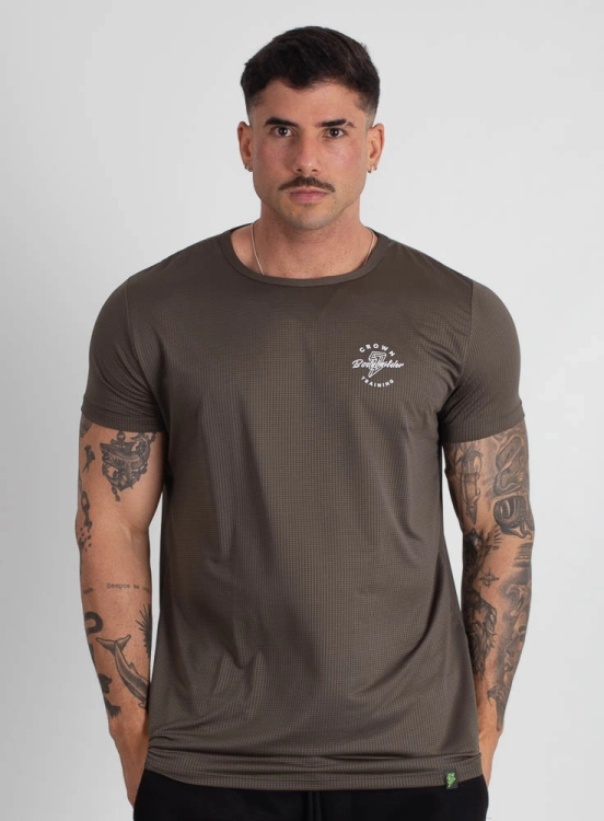 Camiseta Crown Polytech Bodybuilder Verde Musgo Produto Camiseta Crown Polytech Bodybuilder Verde Musgo