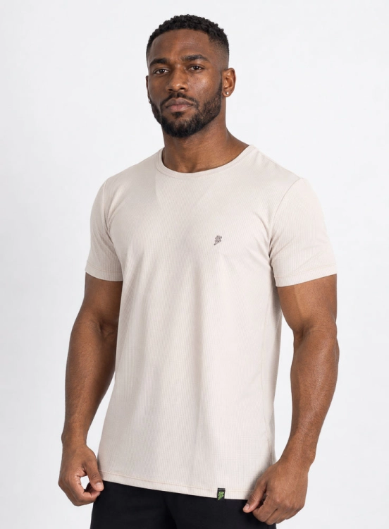 Camiseta Crown Polytech Mini Logo Creme Produto Camiseta Crown Polytech Mini Logo Creme