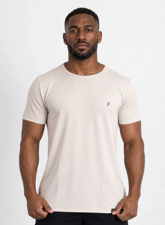 Camiseta Crown Polytech Mini Logo Creme Produto Camiseta Crown Polytech Mini Logo Creme