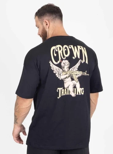 Camiseta Crown Over Bullet Wings Preta