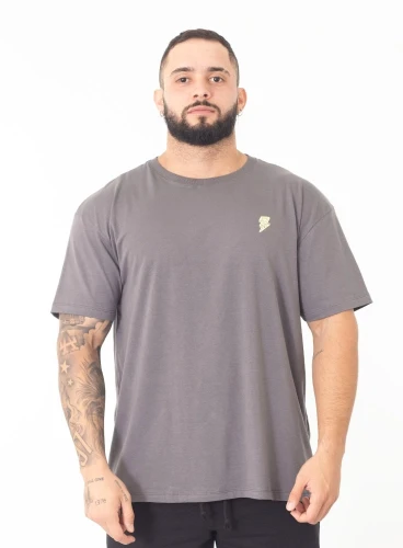 Camiseta Oversized Grafite Básica Crown Training Produto Camiseta Oversized Grafite Básica Crown Training