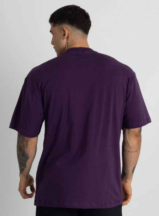 Camiseta Oversized Bordada Roxa Produto Camiseta Oversized Bordada Roxa