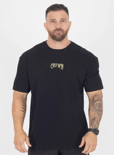 Produto Camiseta Oversized Preta Bullet Wings Crown Training