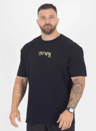 Produto Camiseta Oversized Preta Bullet Wings Crown Training