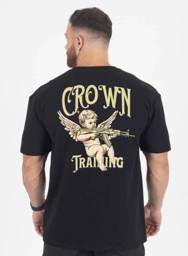 Camiseta Oversized Crown Training Bullet Wings Preta