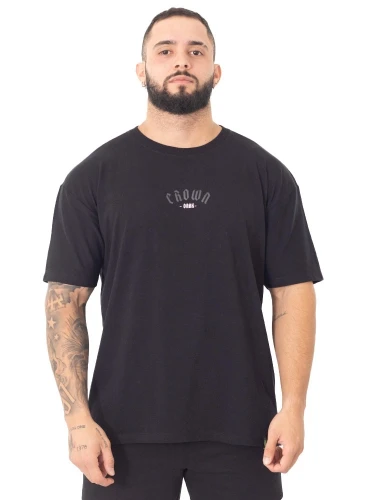 Camiseta Oversized Dark Preta Crown Training Produto Camiseta Oversized Dark Preta Crown Training