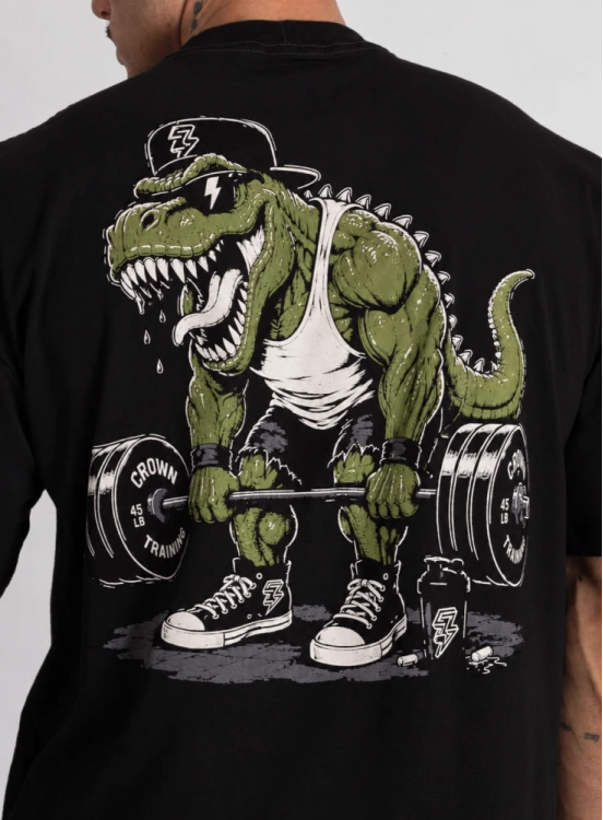 Camiseta Oversized Dino Preta Produto Camiseta Oversized Dino Preta