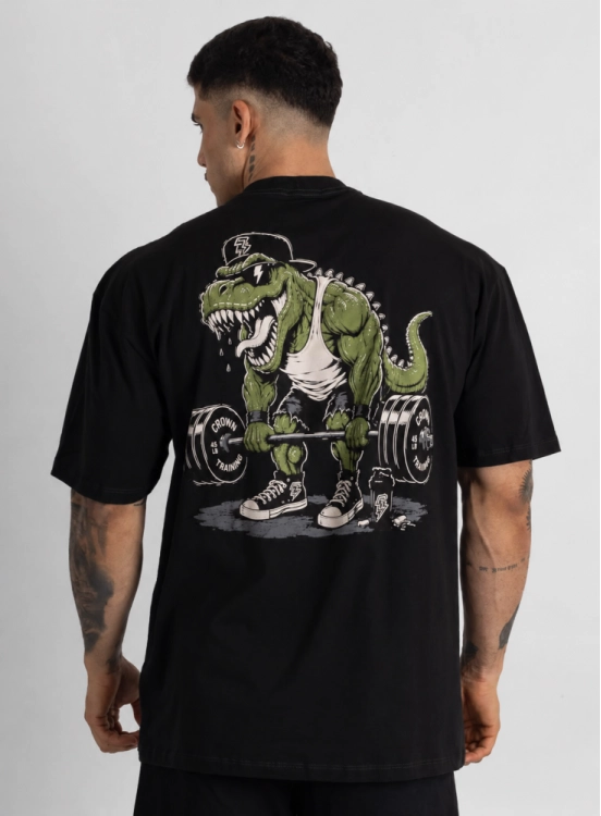 Camiseta Oversized Dino Preta Produto Camiseta Oversized Dino Preta
