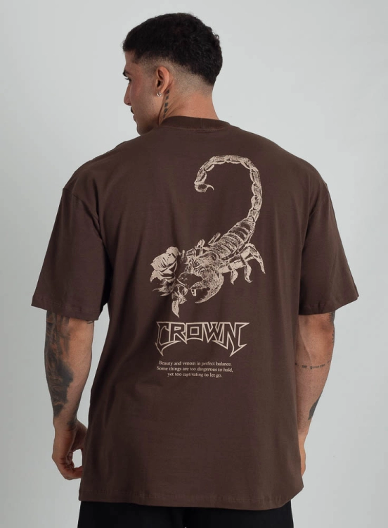 Camiseta Oversized Scorpion Marrom Produto Camiseta Oversized Scorpion Marrom