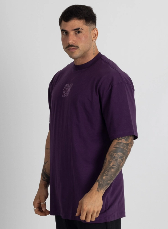 Camiseta Oversized Static Bolt Roxa Produto Camiseta Oversized Static Bolt Roxa
