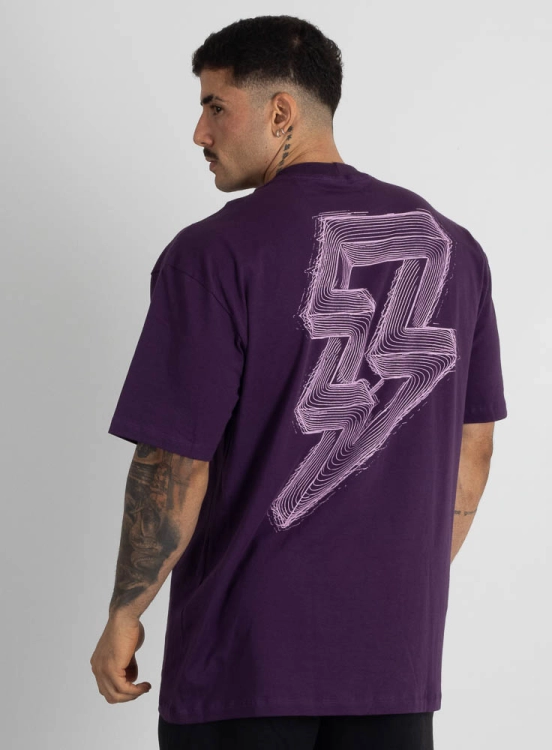 Camiseta Oversized Static Bolt Roxa Produto Camiseta Oversized Static Bolt Roxa