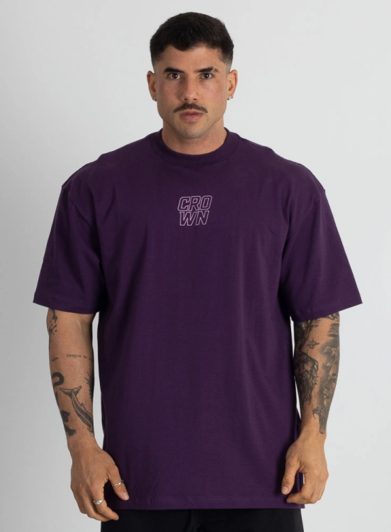 Camiseta Oversized Static Bolt Roxa Produto Camiseta Oversized Static Bolt Roxa