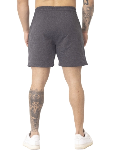 Produto Bermuda Crown Moletom Curta Dark Bordada Mescla Black