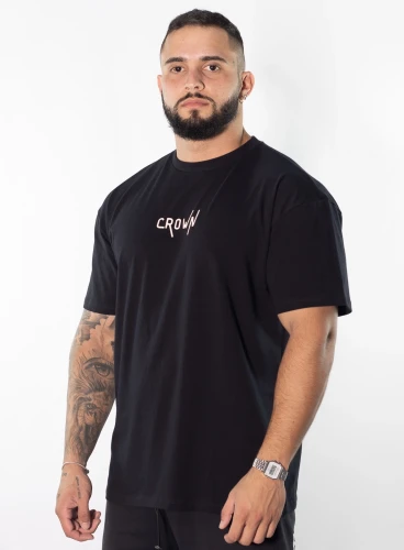Camiseta Oversized Preta Crown Training Produto Camiseta Oversized Preta Crown Training