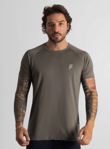 Produto Camiseta Crown Dry Fit ice Classic Marrom Taupê