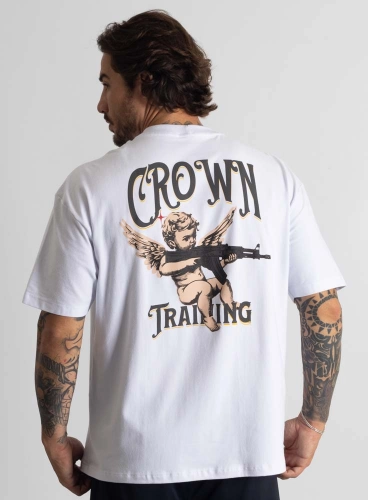 Produto Camiseta Oversized Branca Bullet Wings Crown Training
