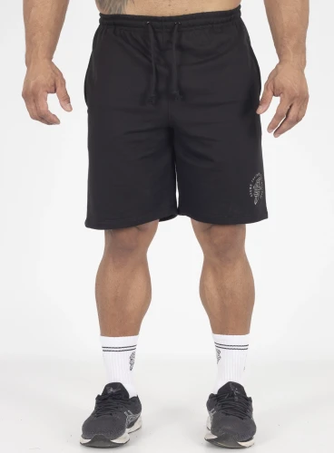 Bermuda Crown Trad Moletom Bodybuilding Bordada Preto Bermuda Crown Trad Moletom Bodybuilding Bordada Preto