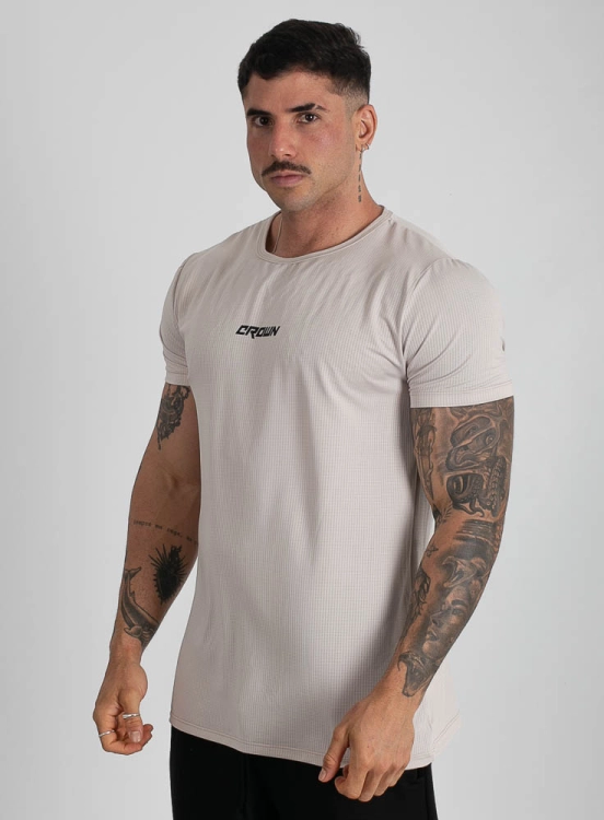 Camiseta Crown Polytech Creme Produto Camiseta Crown Polytech Creme