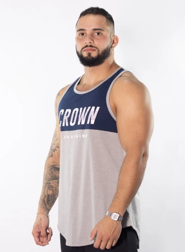 Regata Crown Training Long Mescla e Marinho Regata Crown Training Long Mescla e Marinho