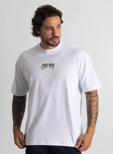 Produto Camiseta Oversized Branca Bullet Wings Crown Training