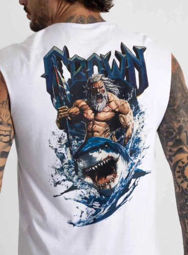 Produto Regata Crown Japonesa Poseidon Branca