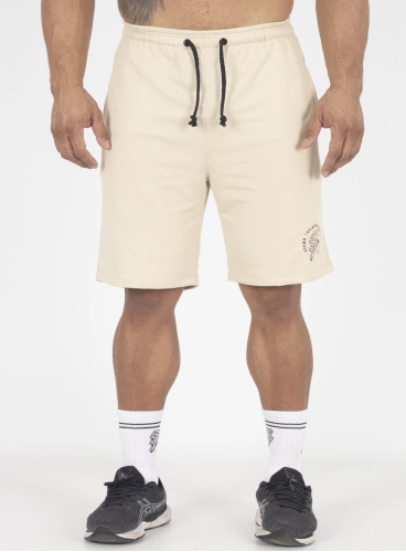 Bermuda Crown Trad Moletom Bodybuilding Bordada Creme 