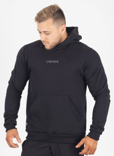 Moletom Crown Capuz Bordado Preto
