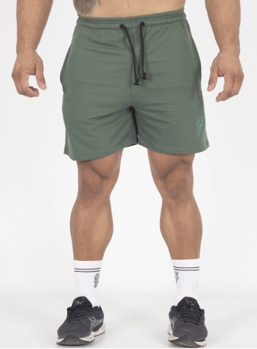 Bermuda Crown Moletom Curta Raio Bordada Verde Escuro 