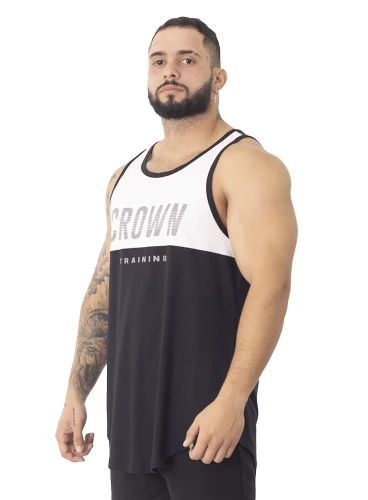 Regata Crown Training Long Preta e Branca