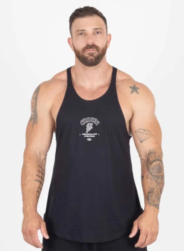 Produto Regata Cavada Preta Aesthetic Power Crown Training
