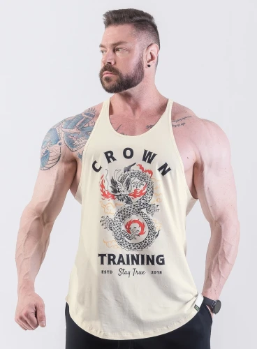 Produto Regata Cavada Off White Crown Training