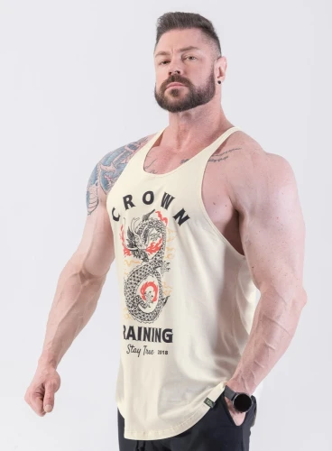 Produto Regata Cavada Off White Crown Training