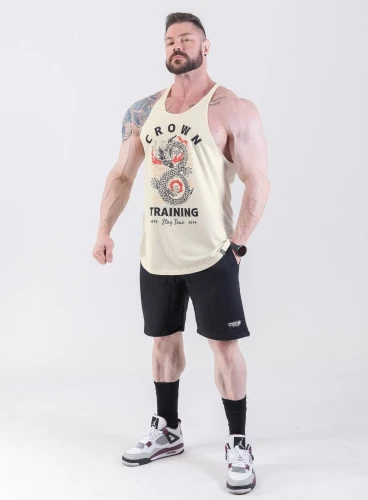 Produto Regata Cavada Off White Crown Training
