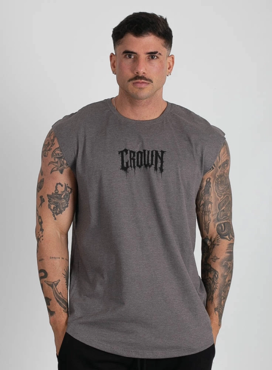 Regata Crown Japonesa Ink Mescla Black Produto Regata Crown Japonesa Ink Mescla Black