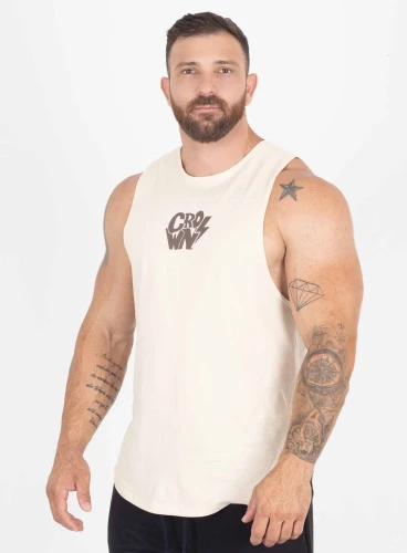 Regata Crown Tank Shock Creme Produto Regata Crown Tank Shock Creme